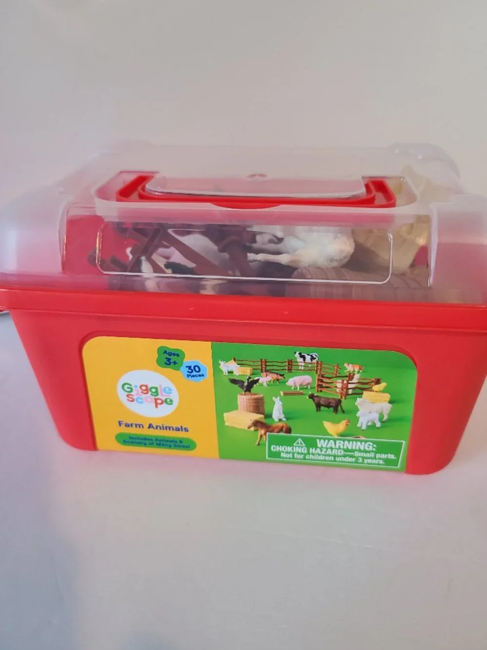 GIGGLESCAPE FARM ANIMAL FIGURES- 30 PIECE EDUCATIONAL PLAYSET-NEW IN BOX